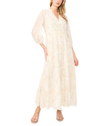 knee length dresses for ladies Evermore 3/4 Sleeve Tiered Maxi Dress 3X 20-24 / Sage