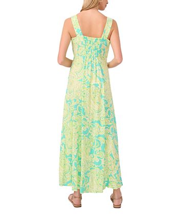 sachin and babi light blue dress The Limited Women's Short Sleeve Side Ruched Printed Midi Dress, Small
