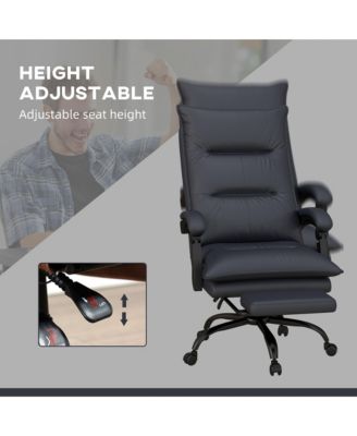 Microfiber Office Chair with Massage, Heat, Footrest