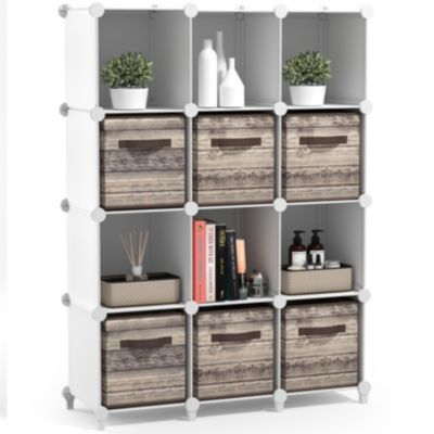 12-Cube Storage Organizer Cubby Shelf for Closet, Toys, Books, and More Space-Saving Bookshelf for Bedroom, Living Room, or Office