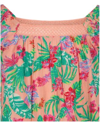 Girls' 7-16 Flutter-Sleeves Tiered Top