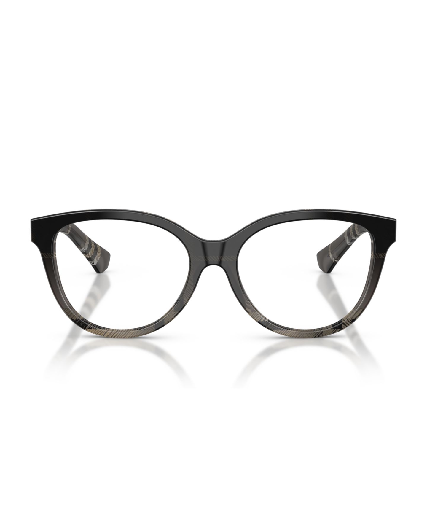 Женские очки Burberry Woman Cat Eye Plastic BE2456 Eyeglasses, цвет: Клетчатый градиентный серый — фото 6
