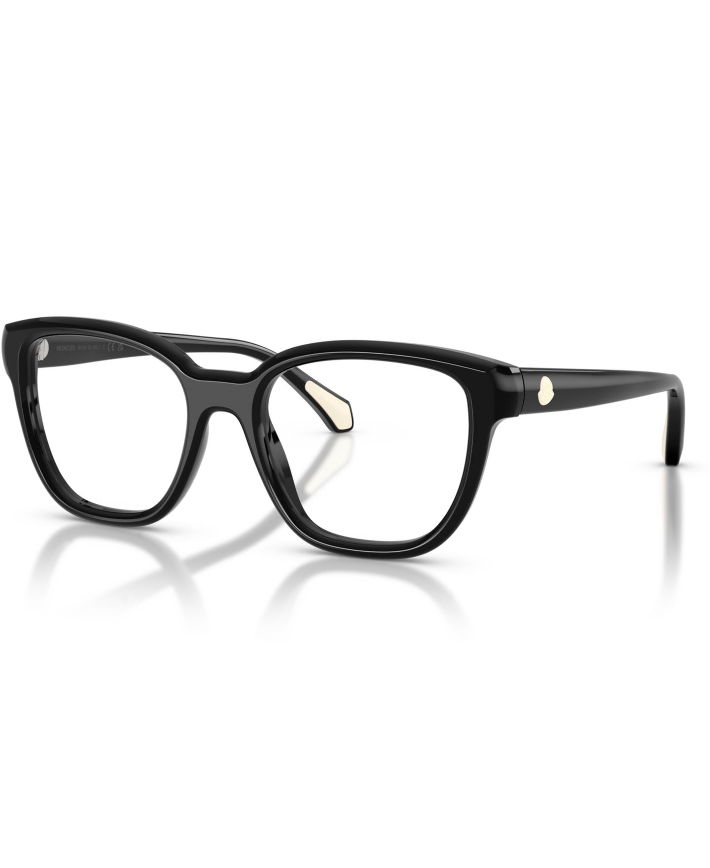 Женские очки Moncler Woman Pillow Plastic ME2028 Eyeglasses, цвет: Блестящий чёрный — фото 1