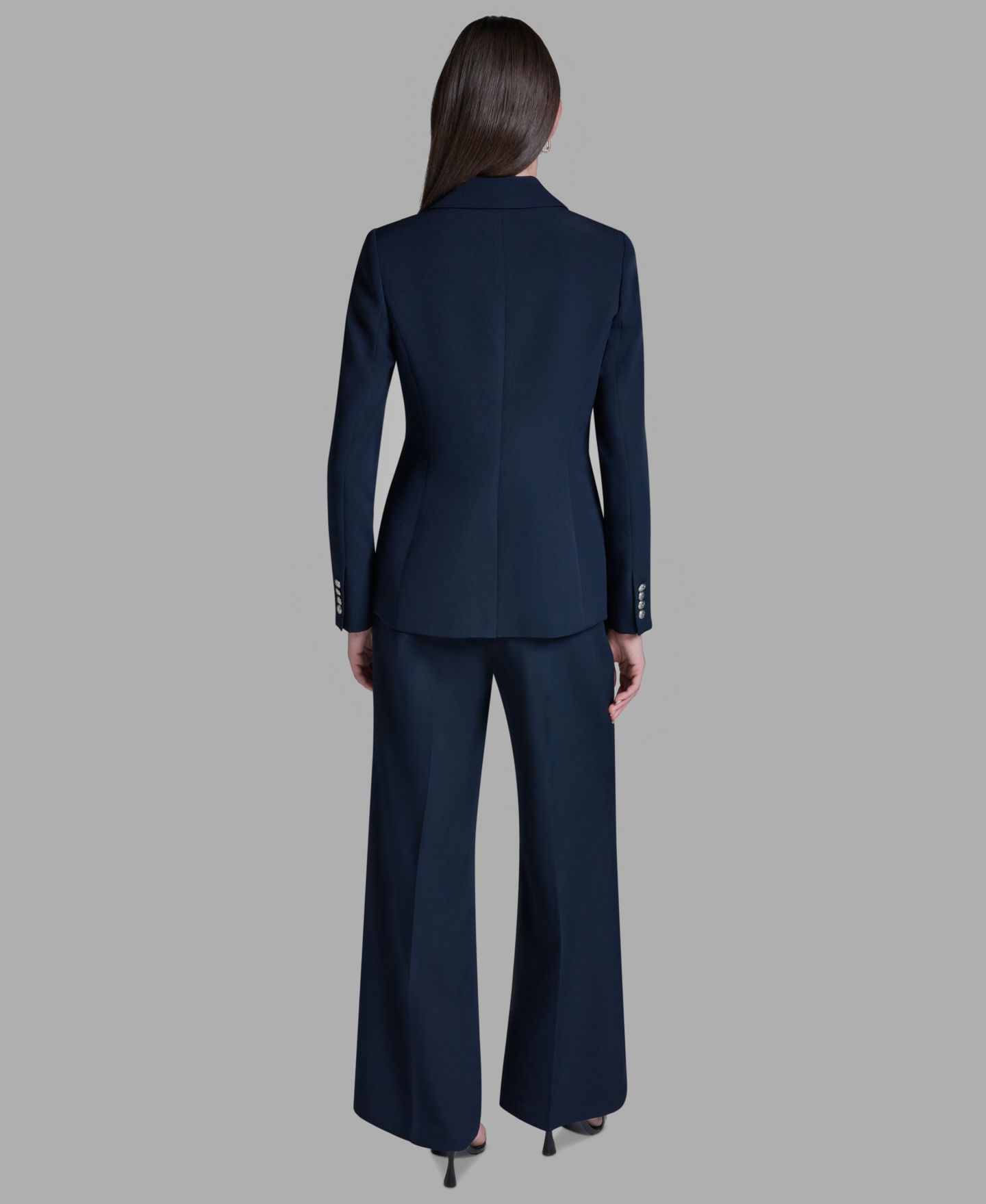 Женская куртка BCBG Double Breasted Long-Sleeve Jacket, цвет: Глубокий морской — фото 9