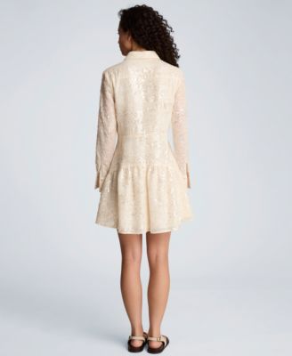 Women's Curved Yoke Mini Shirt Dress