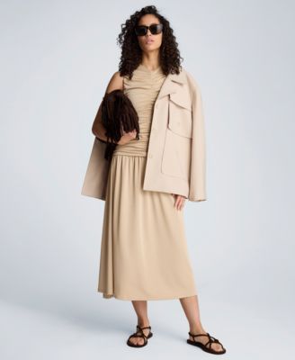 Women's Ruched A-Line Midi Dress