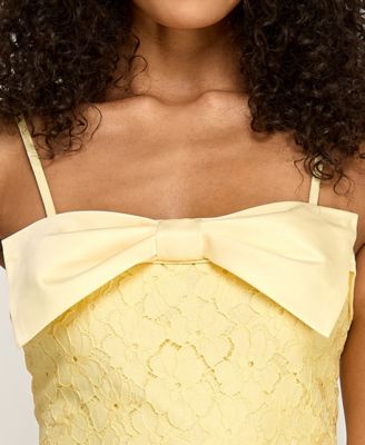 Junior's Bow Front Lace Dress