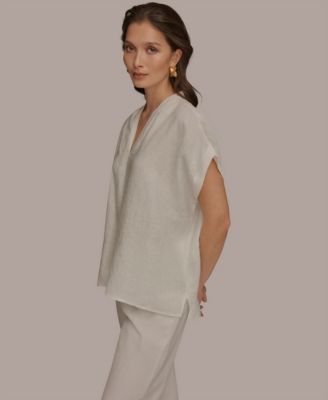 Women's Linen V-Neck Linen Top