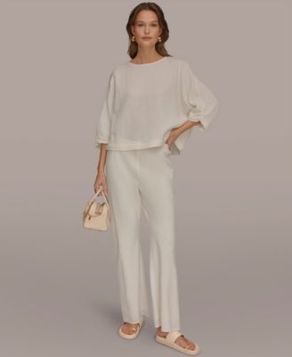 Women's Boat Neck Cotton Blouse