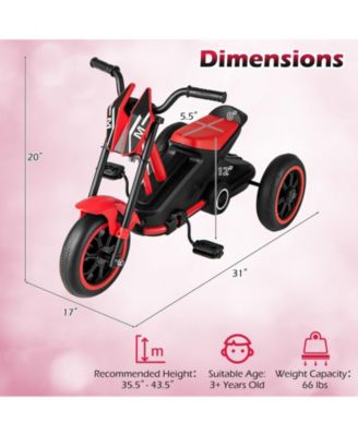 Kids Tricycle 3-Wheel Toddler Bike with Foot Pedals Forward Backward