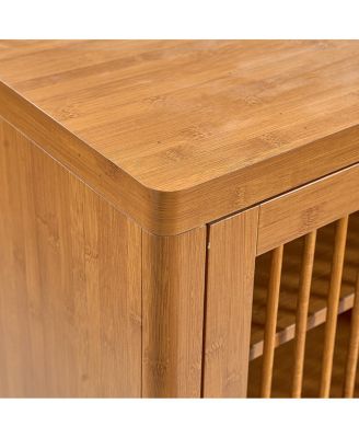 Shoe Cabinet with Shutter Doors, 6-Tier Entryway Wooden Modern Rack Organizer, Walnut