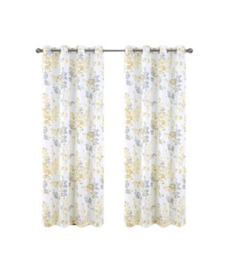 Olivia Gray Olivia 100% Polyester 140 GSM Aiden Printed Textured Grommet Curtain Panel 54" x 84"