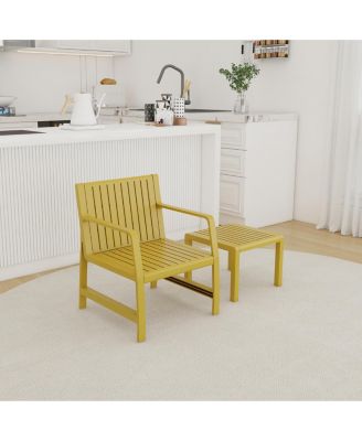 2 Piece Indoor Outdoor Furniture Set with Chair Coffee Table Waterproof PP Material Easy Assembly Patio Conversation Set