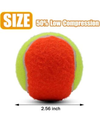 Pack of 20 Low Compression Training Tennis Balls for Kids and Beginners with Durable Felt and Mesh Carrying Bag