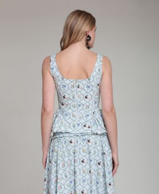 Women's Square Neck Zippered Top