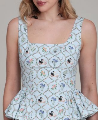 Women's Square Neck Zippered Top