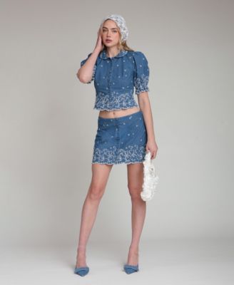 Women's Scallop Hem Mini Skirt