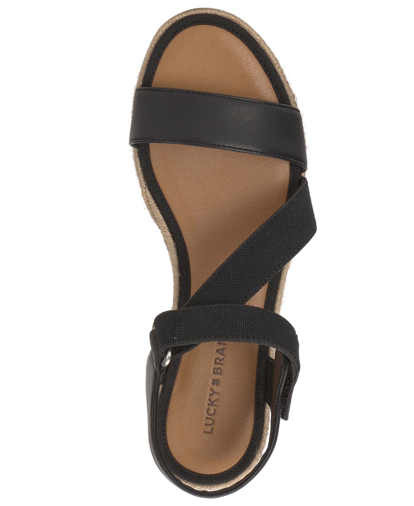 Женские сандалии Lucky Brand Tressy Platform Wedge, цвет: Чёрный гладкий — фото 4