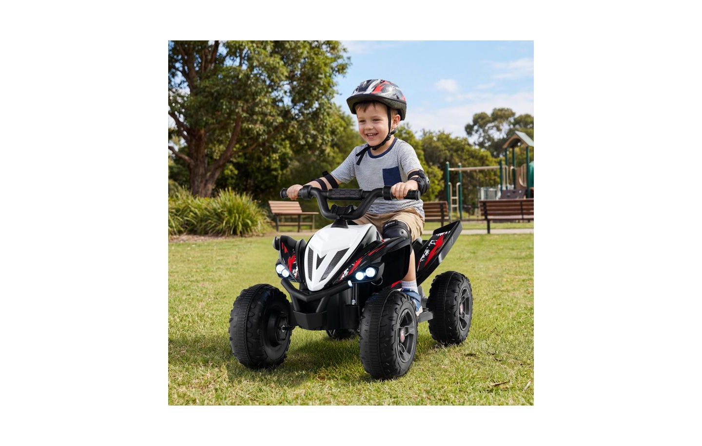 Детская игрушка Slickblue 12V Kids Ride-On ATV 4-Wheeler with LED Lights, Ages 3+, цвет: Чёрный — фото 2