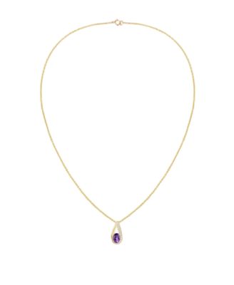 Citrine (3/4 ct. t.w.) & Lab Grown White Sapphire (1/6 ct. t.w.) Pendant Necklace in 14k Gold Over Sterling Silver (also in Sterling Silver)