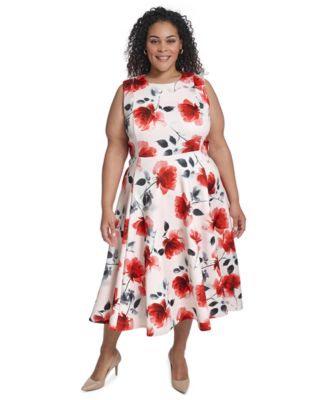 Plus Size Sleeveless Fit & Flare Dress