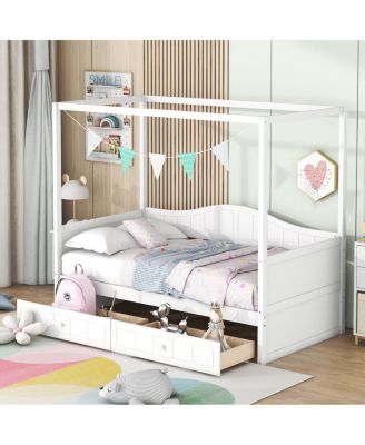 Twin Size Canopy Day Bed with 2 Drawers