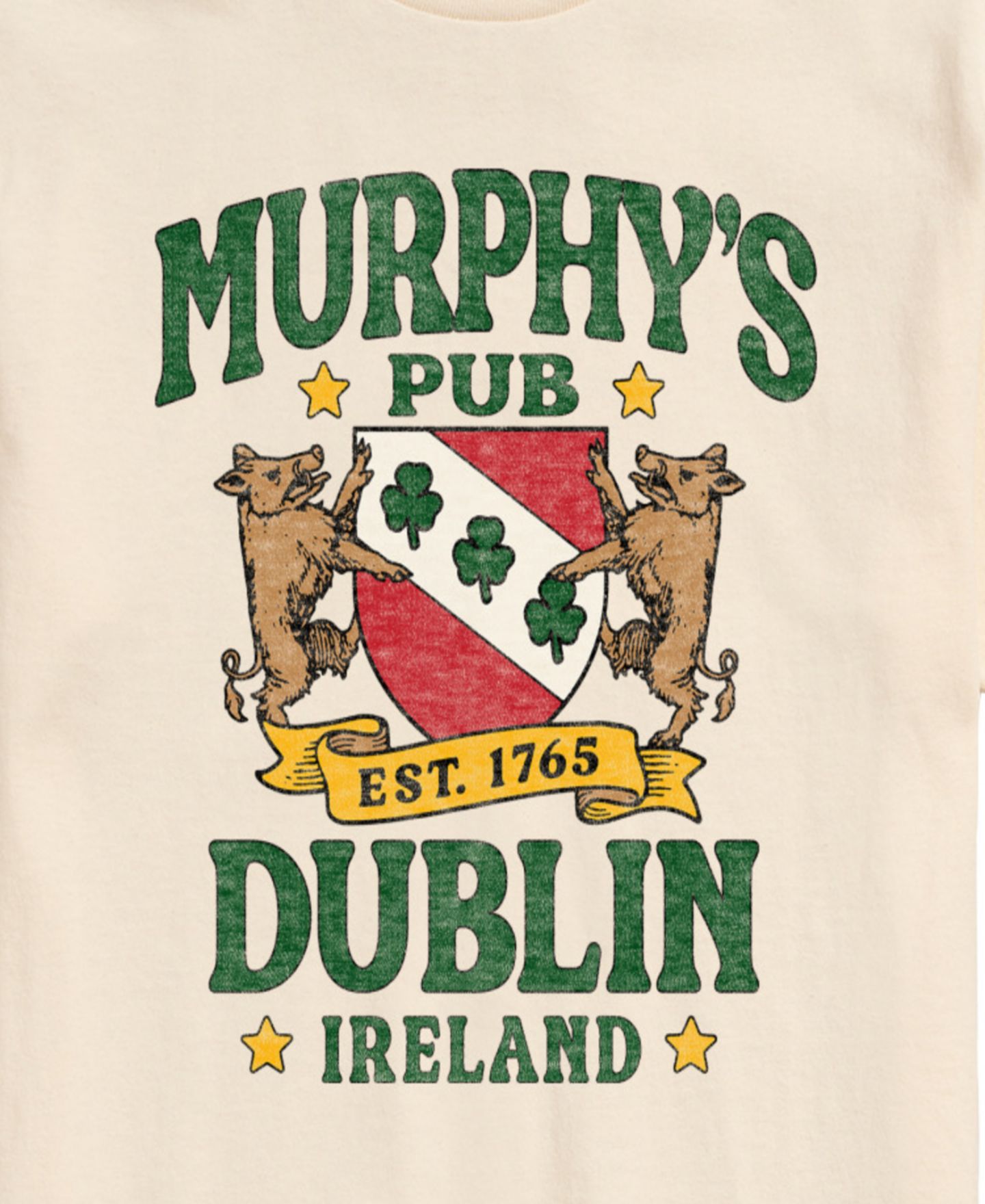 Мужская футболка AIRWAVES Instant Message Murphys Pub Dublin Short-Sleeve Graphic, цвет: Кремовый — фото 3