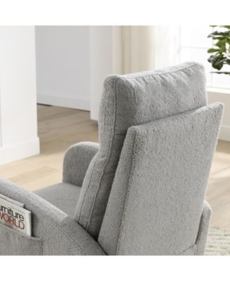 27.6W Modern Accent High Backrest Rocking Chair with Two Side Pockets 300LBS Capacity for Living Room Nursery