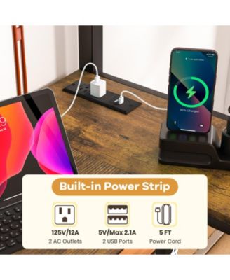 Twin Size Loft Bed Raised Platform Bed with Desk and 2 Storage Shelves