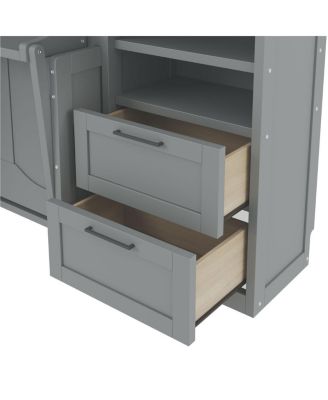 Queen Size Murphy Bed with Closet, Drawers, Shelves