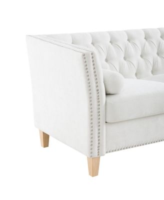 Elegant Transitional 3-Seat Sofa with Flared Arms & Nailhead Trim
