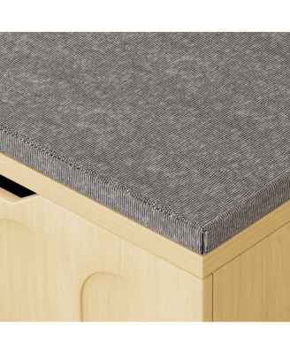 L-Shaped Modular Storage Bench with Cushion