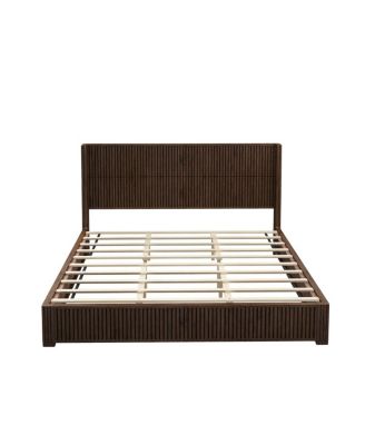 Solid Walnut King Platform Bed Frame - No Box Spring Needed
