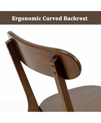 Set of 2 100% Solid Wood Dining Chairs, Mid Century Modern Walnut Chairs.