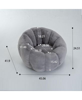 Adult Floral Bean Bag Chair, Ultra-Soft Faux Fur Sofa, Single-Seater