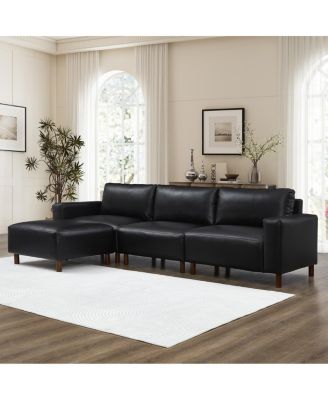 Modern Luxury Sectional Sofa Couch with Convertible Ottoman