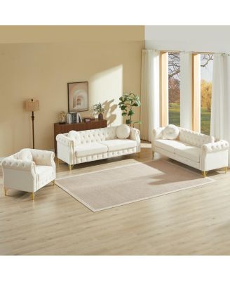 Velvet Copper Stud Detailing & Tufted Buttons Chesterfield sofa