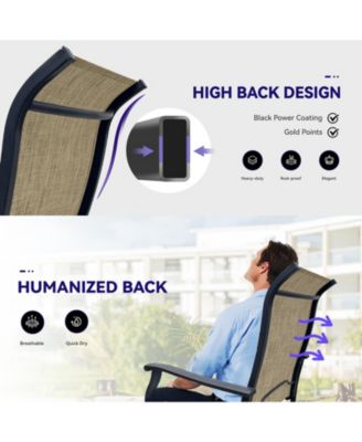 Set of 2 Outdoor Swivel Dining Chairs Breathable Textilene Patio Lawn Chairs with 360° Swivel for Front Porch Backyard Deck