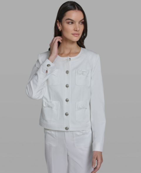 Женские куртки KARL LAGERFELD PARIS Bow Pocket Jacket