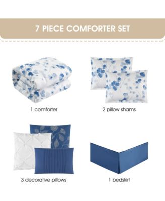 Merna Floral 7-Pc. Comforter Set, King