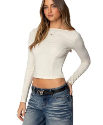 Women's Nikola Ribbed Boat Neck Top
