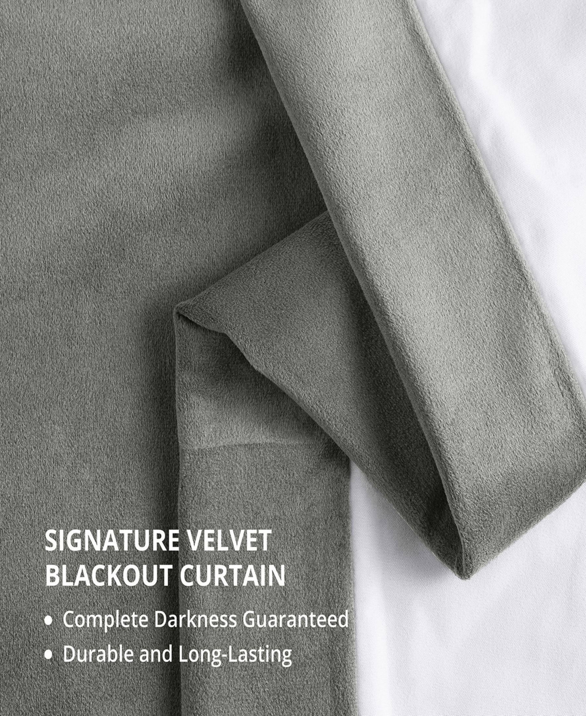 Half Price Drapes Silver Grey Grommet Signature Velvet Blackout Curtain