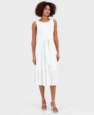 Women's Tie-Front Sleeveless Midi Dress