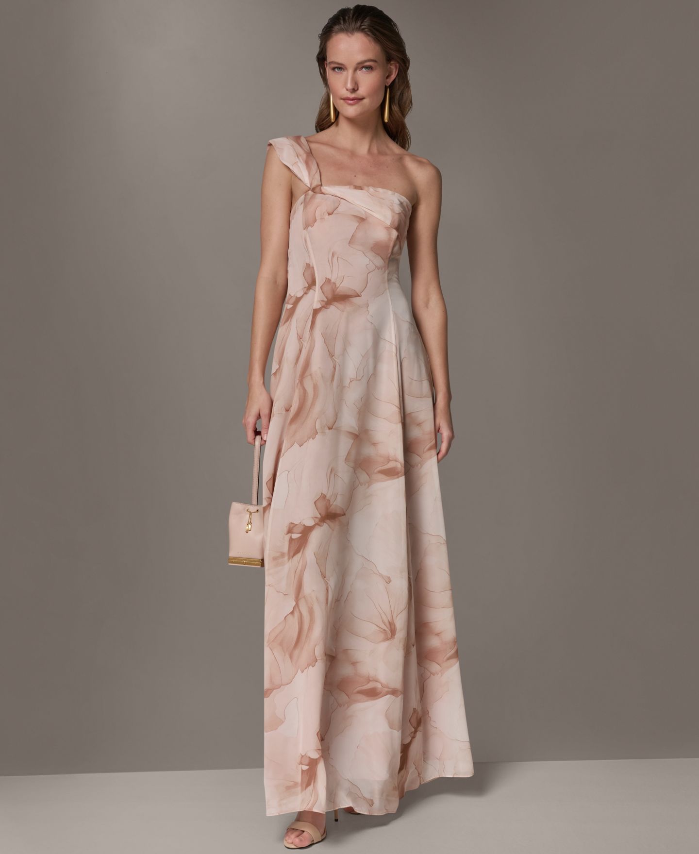 Женское платье Donna Karan New York One-Shoulder Ball Gown, цвет: Разноцветный — фото 1