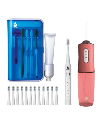 Complete Oral Care Bundle – USB Rechargeable Sonic Toothbrush, Water Flosser & UV Toothbrush Sanitizer