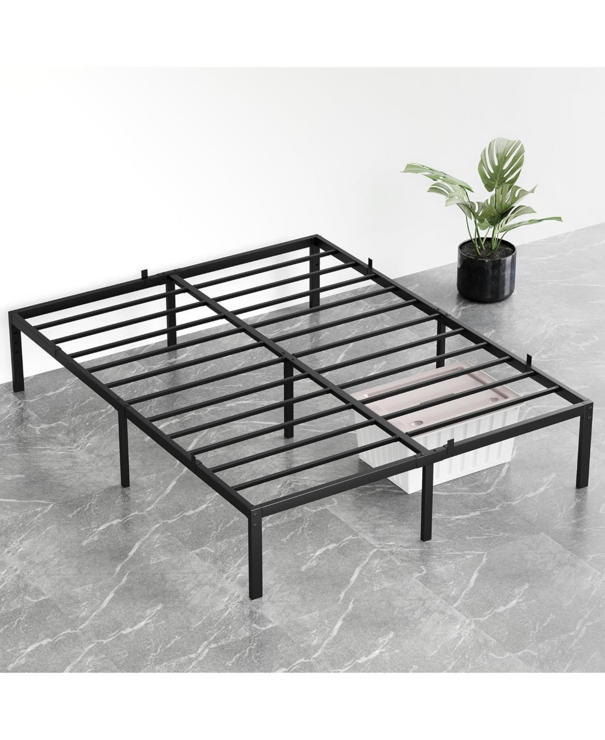 gaomon Inch Bed Frame Metal Platform, Bed Frame with Ample Storage, No Box Spring Needed and Steel Slat Support