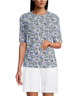 Women's Elbow Sleeve Sunshade UPF 50 Quick Dry Crewneck Garden Tee