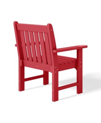 Outdoor Patio 3-Piece HDPE Adirondack Garden Chairs with Square Adirondack Side Table Set