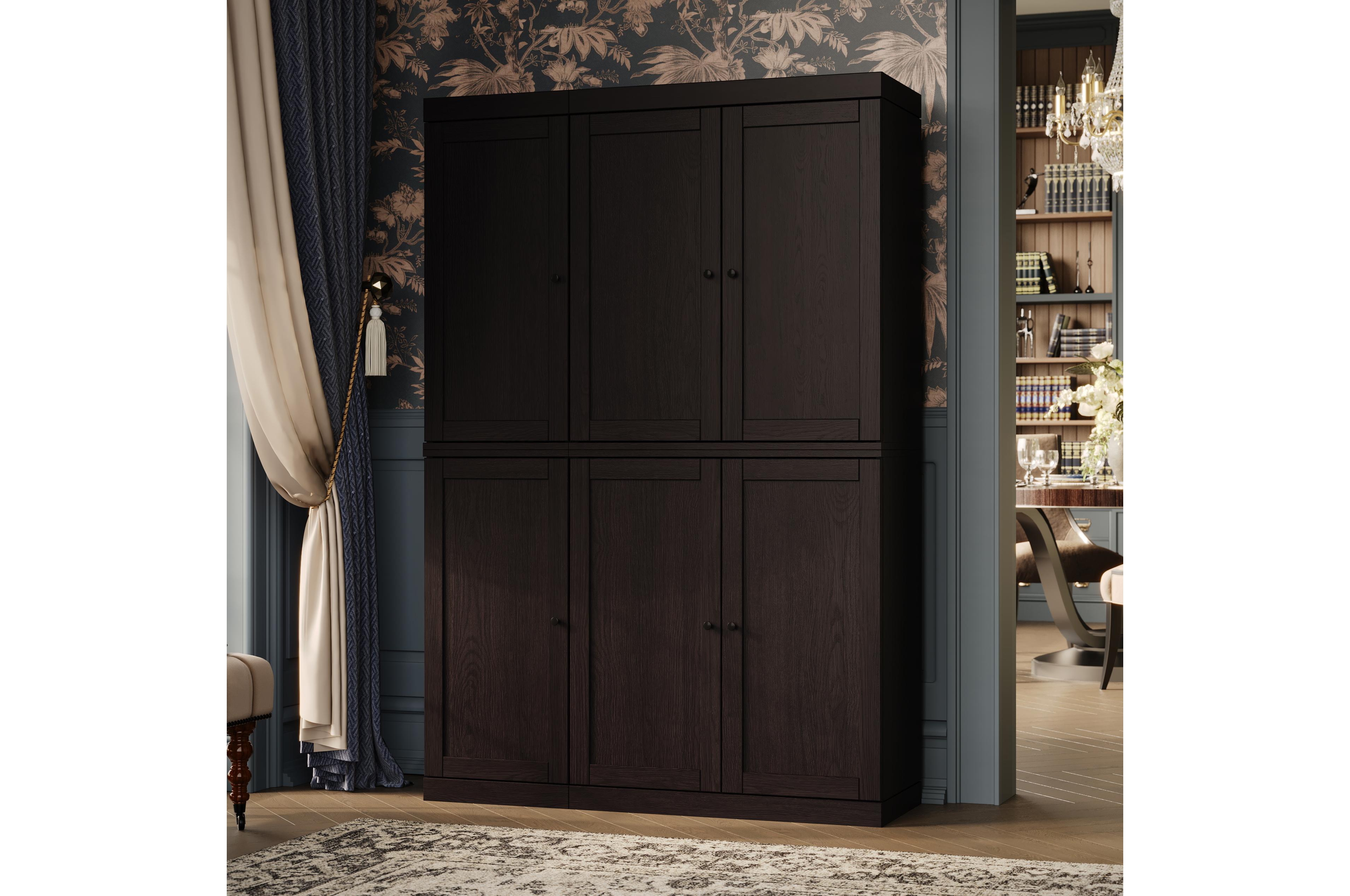 Palace Imports Premium 48" Wide, 71.5" Tall 100% Solid European Oak Hardwood Modular Dining Room Cabinet with Shaker Doors