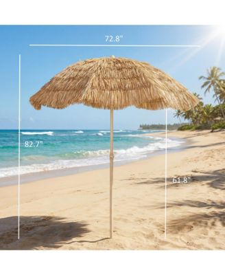  Tiki Umbrella, Outdoor Hawaiian Style Patio Umbrella with Carry Bag